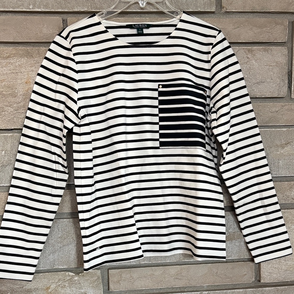Lauren Ralph Lauren Black and White Striped Shirt
